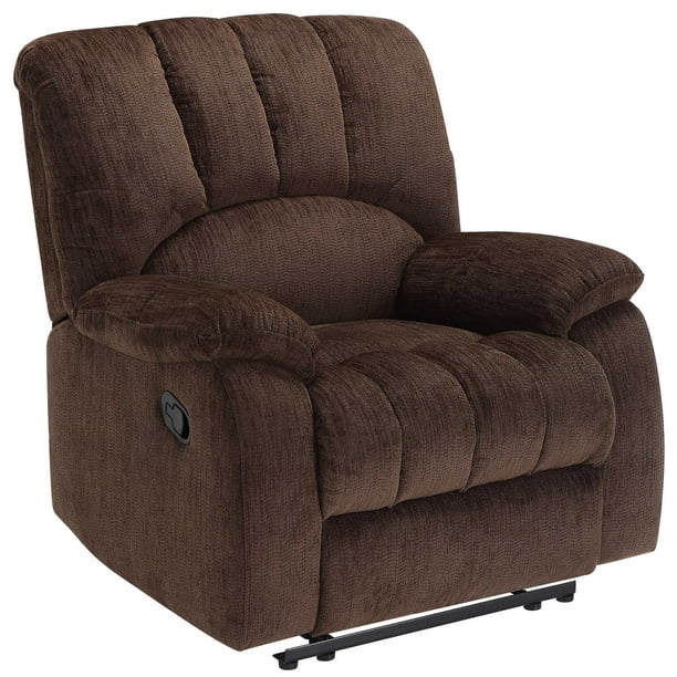 Mainstays Recliner with Pocketed Comfort Coils, Brown Fabric Walmart