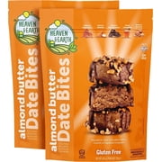 Heaven & Earth Gluten Free Chocolate Covered Almond Butter Date Bites with Hazelnut Croquant 5.25oz 2 Pack, All Natural, Individually Wrapped, Kosher for Passover