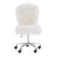 thumbnail image 4 of Linon Cami Faux Fur Upholstered Armless Office Task Chair in White, 4 of 15