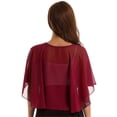 thumbnail image 2 of Kaerm Women's Soft Chiffon Shawl Wraps Sheer Shrug for Evening Dress Wedding Cape Cover Up Burgundy One Size, 2 of 6