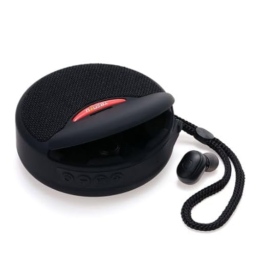 trenzu Newly Launched Disc Bluetooth Sound Speaker with Earbuds and 500 mAh Battery Turbo Volt Charging I AUX, Bluetooth, USB & SD Card I BT Speaker for TV, Mobile, PC, Laptop (Black)