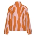 thumbnail image 6 of Jackets for Women Winter Coat Jackets Flannel Stand Collar Jacket(Abstract Orange Coral Art Print,Size:S-4XL), 6 of 7