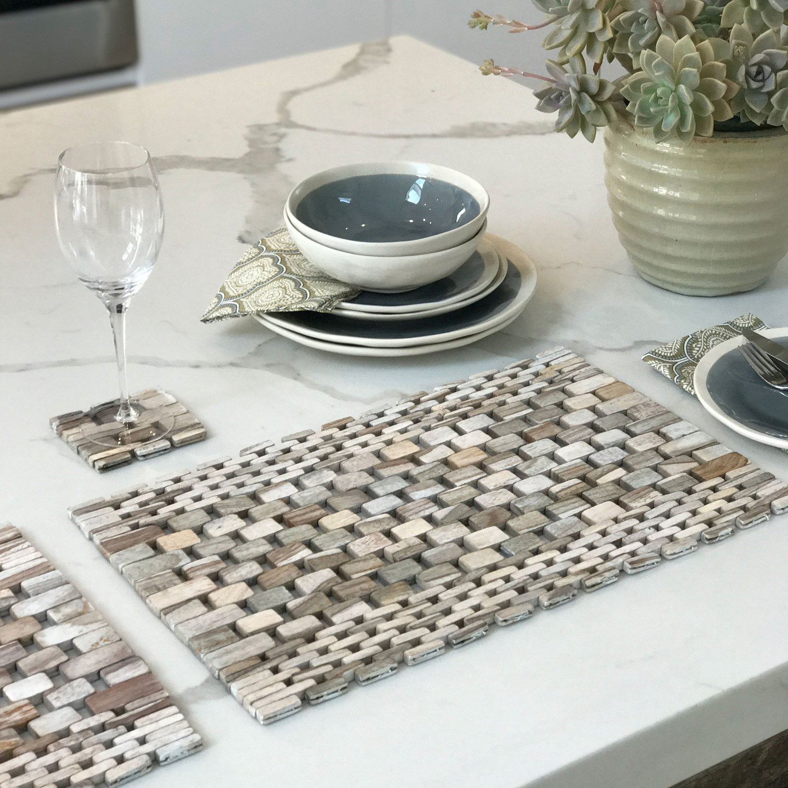Hip-o Modern Living IPM082 Handmade Dining Placemat - Set of 2