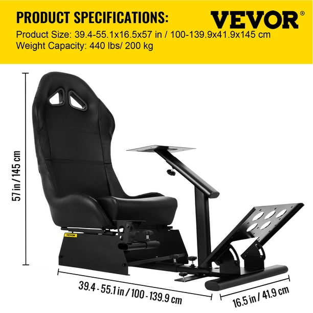 VEVOR Support de Volant de Course Pliable Cockpit Simulation