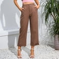 thumbnail image 2 of Lmnyox Wide Leg Capris for Women Casual High Waist Cropped Pants with Pocket Summer Fashion Capri Pants, 2 of 6