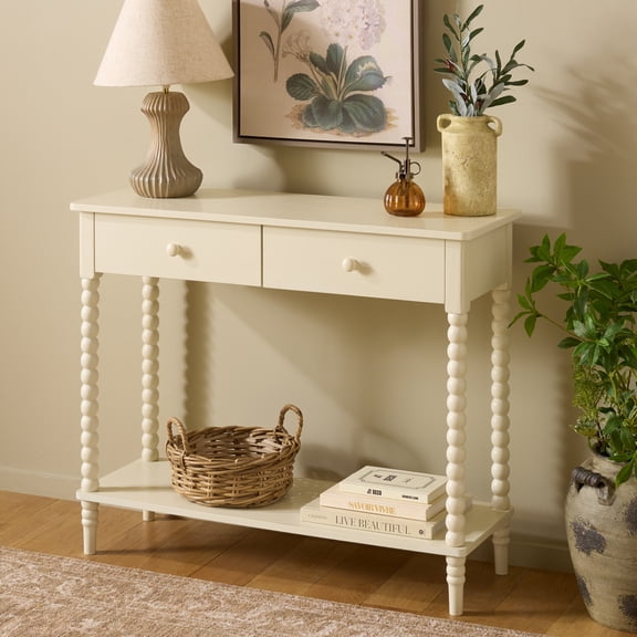 Safavieh Orbis 2 Drawer Console Table, Distressed White