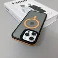 thumbnail image 2 of Funda de lujo con armadura translúcida mate de Color magnético a prueba de golpes para iPhone 11 12 13 14 15 16 ProMax Magsafe cubierta de carga inalámbrica, 2 of 5