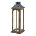 thumbnail image 2 of Accent Plus 10018495 Large Simple Metal Top Wooden Lantern, Multicolor, 2 of 2