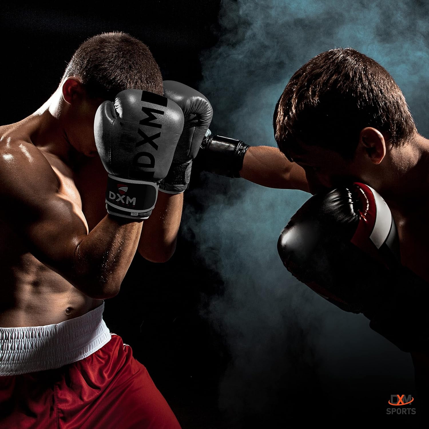 DXM SPORTS Boxing Gloves for Men & Women - Silver & Black, 16oz