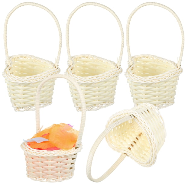 BRIGHTFUFU Cesta de frutas de boda de 10 piezas Cesta de flores de boda Cesta de mano Canasta de plástico Reutilizable