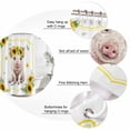 thumbnail image 6 of Shower Curtain Bathroom Set Farm Pig Summer Flower Waterproof Fabric Shower Curtains with Grommets&Hooks, Yellow Sunflower Green Leaf Privacy Bath Curtain for Bathtub 72x84in, 6 of 9