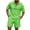 Light Green-E, variant on Mens 2 Piece Zip Tracksuit Short Sleeve Print Polo Shirt and Shorts Sets,Letter Printed Waffle pattern Summer Outfits Black M