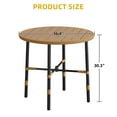 thumbnail image 4 of Dextrus Patio Round Dining Table with 2.2" Umbrella Hole,Plastic Wood Tabletop - Beige, 4 of 4