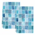 thumbnail image 2 of Teal Blue Checkered Kitchen Towels Set of 2, Farmhouse Plaid Buffalo Elegant Geometric Absorbent Dish Towels for Kitchen, Microfiber Hand Towel, Quick Drying Tea Towel for Cleaning Dishcloths, 2 of 7
