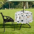 thumbnail image 7 of Coolnut 60" Terrazzo Geometric Round Tablecloth, Waterproof Spillproof Polyester Fabric Table Cover with Zipper Umbrella Hole for Outdoor Patio Garden Dining Party, 7 of 7