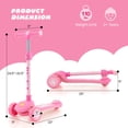 thumbnail image 3 of Costway Trottinette pour Enfants à 3 Roues Trottinette Pliable pour Tout-Petits avec Roues LED Lumineuses Rose, 3 of 10