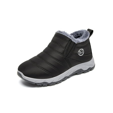 

Daeful Unisex Comfortable Plush Lining Ankle Bootie Outdoor Casual Winter Shoes Flats Comfort Shoe Black Style B 8