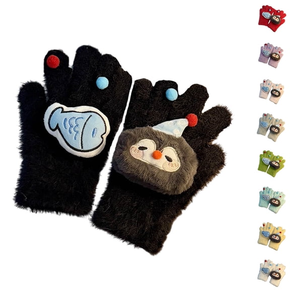 Hellosay Gloves for Women Cold Weather Knit Thermal Warm Christmas Gifts Black