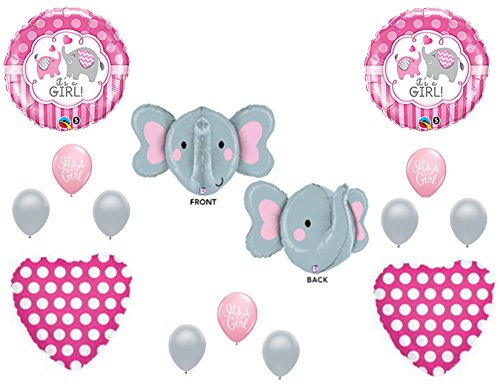 pink elephant baby shower balloons