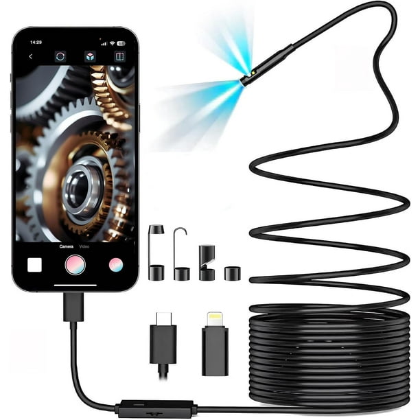 Cámara endoscópica de doble lente 1920P HD 5m para iPhone