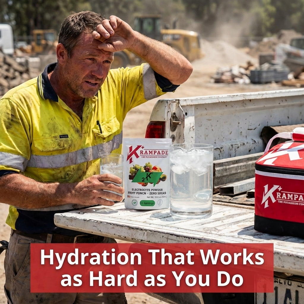 Krampade High Potassium Electrolytes Powder Original Zero Fruit Punch Zero Sugar Cramp Relief Keto 4180mg Electrolytes 2000mg Potassium 50 Servings