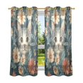 thumbnail image 6 of Yayeee Window Curtains Set of 2 for Living Room Light Filtering 63"x52", Flowers Cat, 6 of 7