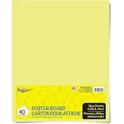 Royal Brites Yellow Poster Board 22 x 28 Inches - 40 Sheets Multipack - Ideal for School Projects, Presentations, Signage - Posterboard, Durable and Bright - Bulk Pack for Arts and Crafts