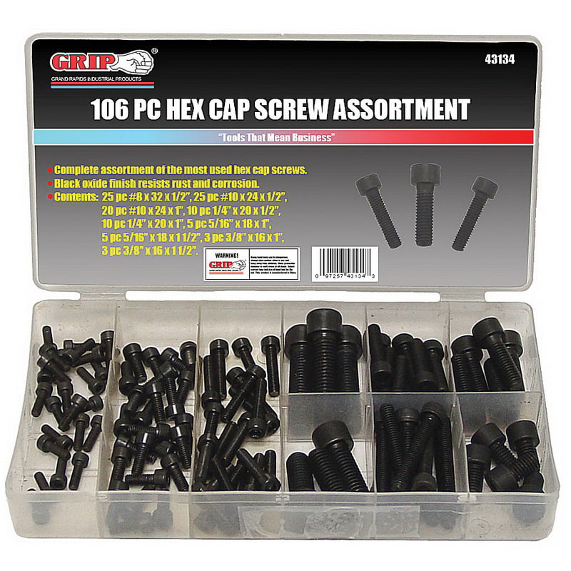 Neiko 50484A Internal Hex/Allen Socket-Head Set Screw Assortment 