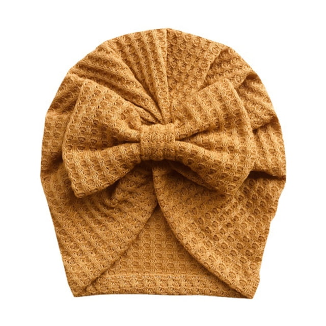 Gorro de lana con lazo de punto tipo gofre para bebé, gorro estilo indio, para otoño e invierno