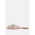 thumbnail image 3 of ASTRE Pearl Embellished Shimmer Mules In Blush, 3 of 7