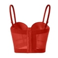 thumbnail image 5 of Roncen Women's Mesh Breath Push up Bustier Corset Crop Top Club Party Vest, 5 of 6