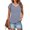 Blue, variant on Women's Basic T-shirts V Neck Raglan Sleeve Printed Casual Loose Top