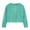 Green, variant on Gyujnb Solid Loose Fit Long Sleeve Cropped Top with Back Cutout Casual Blouse For Youth (Girls),5-6 Years