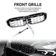 thumbnail image 2 of Diamond Black Silver Front Kidney Grille Mesh Fit for BMW 3 Series G20 G28 2023-2024, 2 of 5
