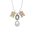 thumbnail image 2 of Delight Jewelry Silvertone Horseshoe with Clear Crystal Multi-Colored Crystal Mom Charm Necklace, 2 of 5