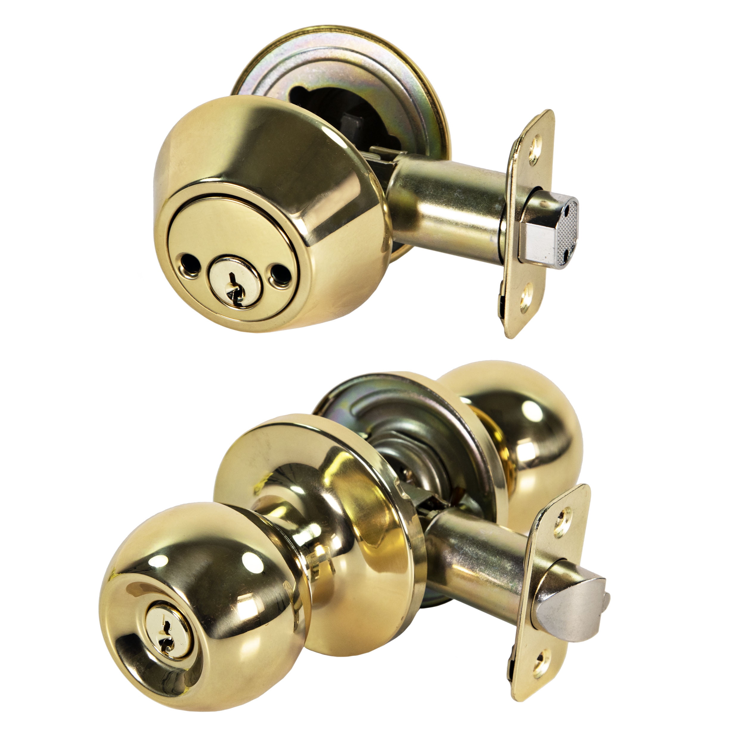 Ultra Security Lancaster Bell Keyed Entry Door Knob Polished Brass Ultra Security Lancaster Bell Keyed Entry Door Knob Polished Brass