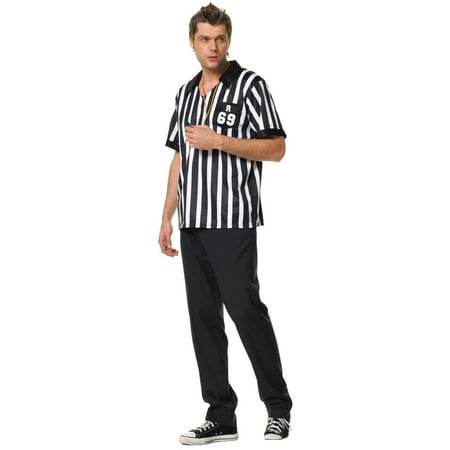 Leg Avenue Men's 2 Piece Referee Costume, Black/White,