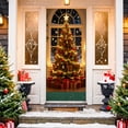 thumbnail image 2 of CuiLiyq Christmas Front Door Decorations Cover, Christmas Fabric Door Cover with Elastic, Front Door Covers with Christmas Tree Print, for Festive Party Home Decoration (72.8" x 35.4"), 2 of 6