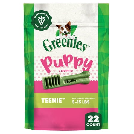 Greenies Natural Dental Puppy Treats Teenie Size, Chicken Flavor, 6 oz Pack (22 Count)