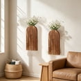 thumbnail image 4 of Naittoop 2pcs Brown Wood Wall Vase – Bamboo Hanging Planter Farmhouse Boho Wall Decor for Entryway Bathroom Living Room Hallway, 4 of 6