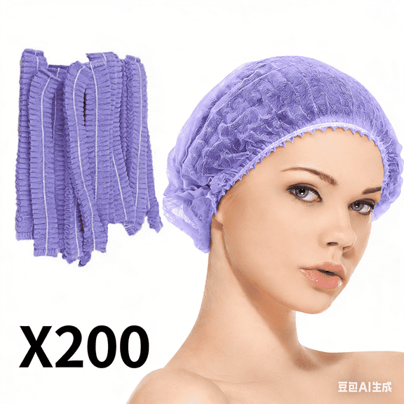 Smilco Disposable Hair Nets, Unisex Bouffant Caps, 12.53in Diameter