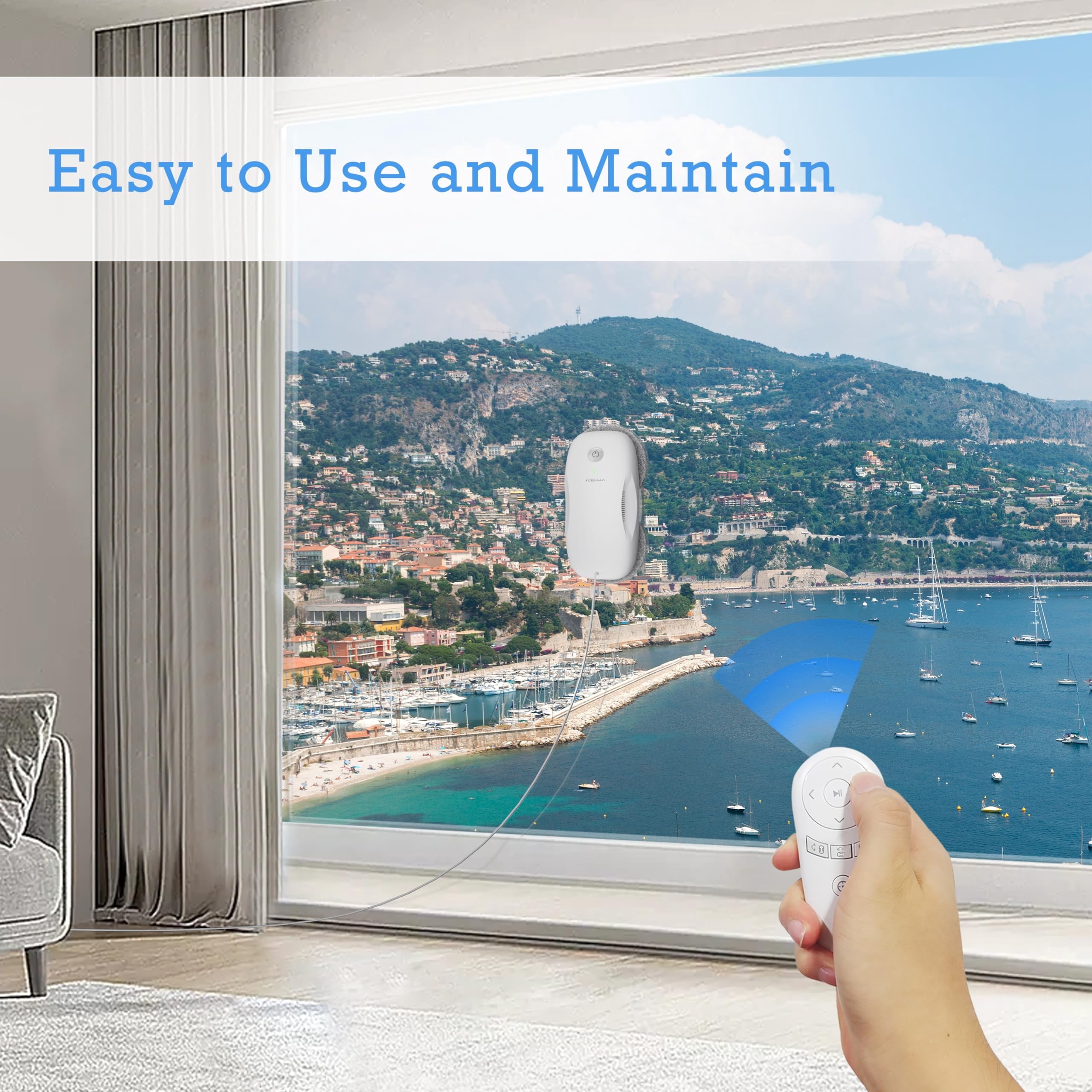 Tosima W2 Window Cleaner Robot, Automatic Cleaning with