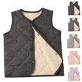 thumbnail image 4 of Odeerbi Kids Boys Girls Quilted Puffer Vest Fall Winter Thermal Gilet Down Vest Children's Single Breasted Thick Fleece Warm Sleeveless Jacket Coat Kids Clothes Gray, 4 of 4