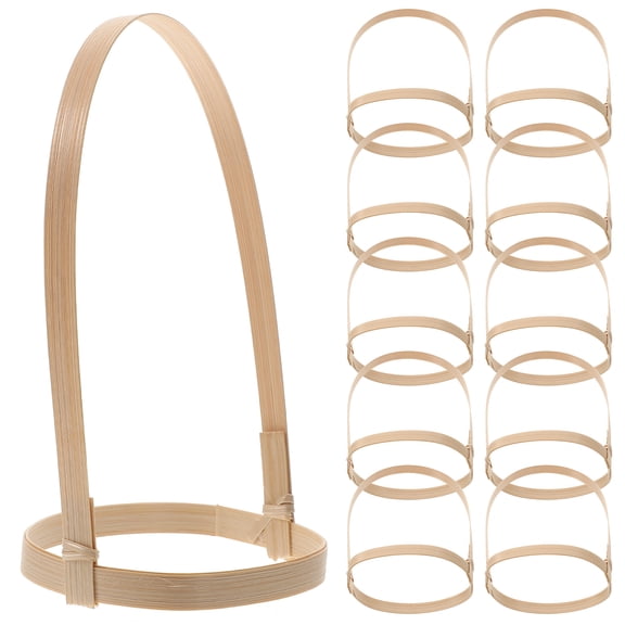 STRANDCHIC 10Pcs Bamboo Coffee Cup Holder Khaki Drink Carrier Suitable for Beverage Transport and Storage