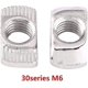 thumbnail image 2 of Tuerca en T, 50 piezas Tuerca en T Estándar europeo Sujetador de acero al carbono plateado galvanizado, 2 of 5