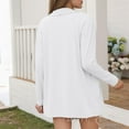 thumbnail image 6 of BiZtdJrK Women Solid Cardigans Long Sleeve Open Front Shrug Sweaters Lightweight Regular Fit Casual Cardigan with Pockets White L, 6 of 6