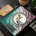 thumbnail image 7 of Green Gradient Geometric Placemat for Dining Table Tableware Mats 4/6pcs Kitchen Dish Mat Pad Counter Top Mat Home ration, 7 of 7