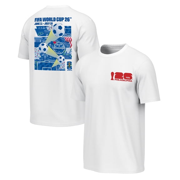 Men's Outerstuff White 2026 FIFA World Cup Philadelphia Host City Poster Graphic T-Shirt