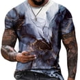 thumbnail image 1 of Qiopertar Liquidation à Moins de 5$ T-Shirt à Manches Courtes pour Hommes, Mode Décontractée, Col Rond, Imprimé, en Liquidation, Offres d'Accès Anticipé, 1 of 5