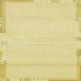 thumbnail image 1 of Ahgly Company Machine Washable Indoor Square Abstract Chrome Gold Yellow Area Rugs, 3' Square, 1 of 7